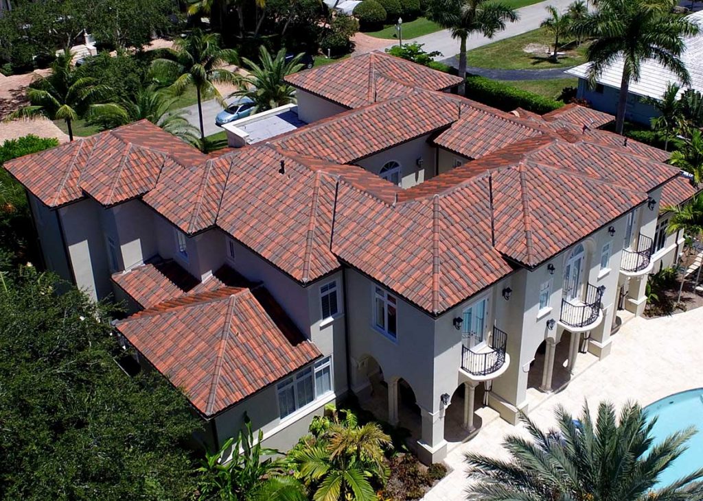 Beautiful blended clay tile roof in Florida.
