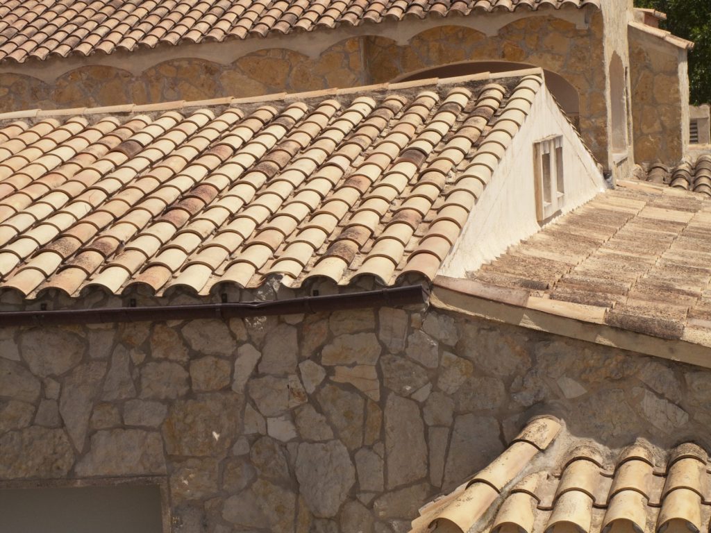 Mediterranean stone house terracotta roof tiles